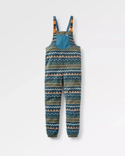 Passenger Dungarees & Pants|Best Sellers>Ace Recycled Polar Fleece Dungarees Retro Geo Mediterranean