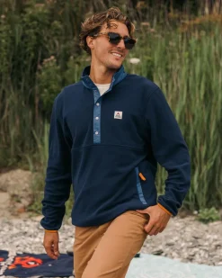 Floris van Bommel Fleece|Fleece>Adrift Recycled Polar Fleece Deep Navy