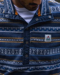 Floris van Bommel Fleece|Fleece>Adrift Recycled Polar Fleece Midnight Fairisle