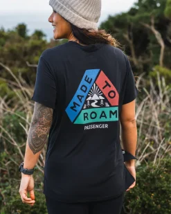 Passenger Tops & T-Shirts|Activewear>Aurora Recycled Active T-Shirt Black