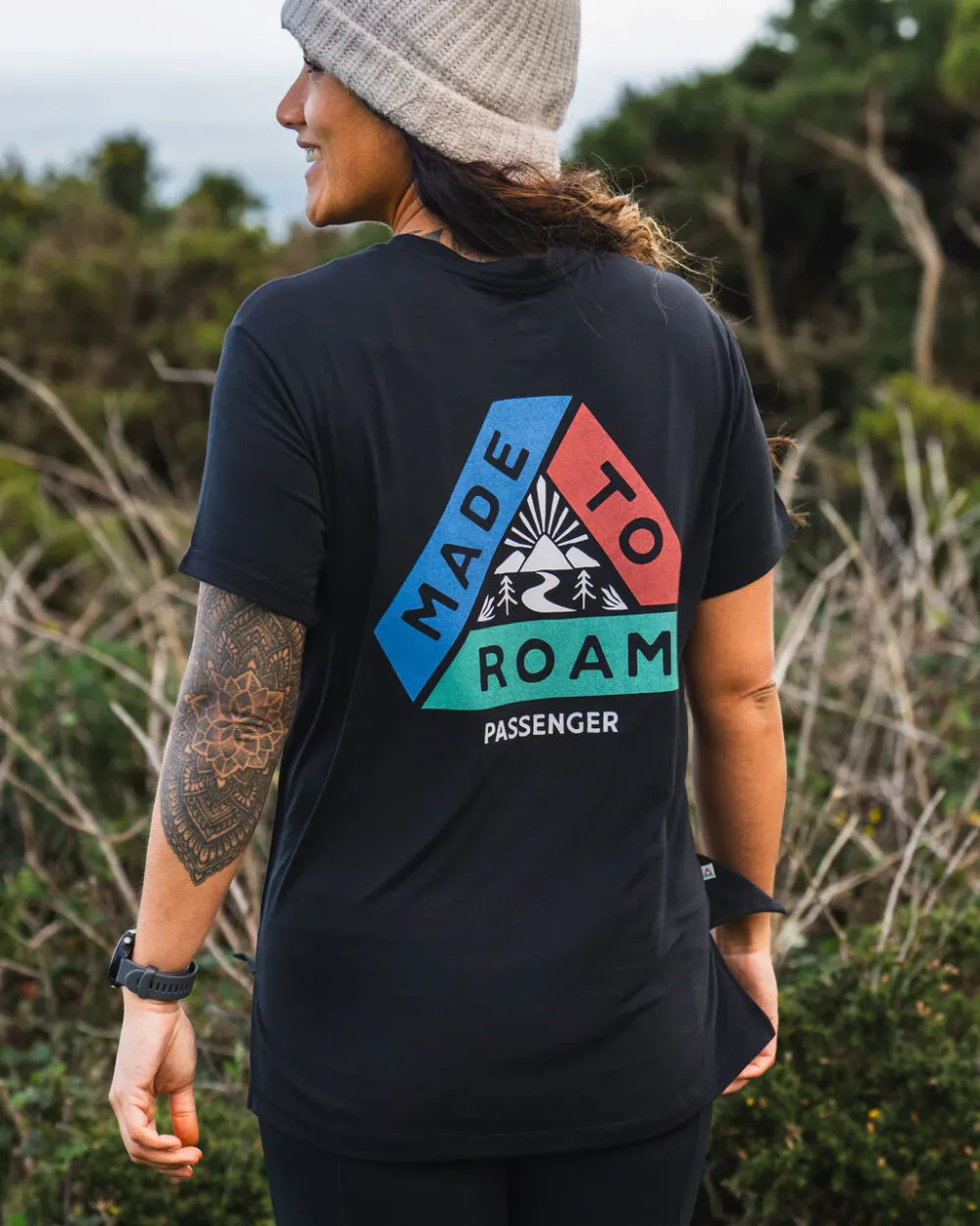 Passenger Tops & T-Shirts|Activewear>Aurora Recycled Active T-Shirt Black