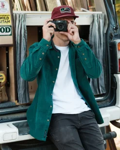 Passenger Shirts|Men's Outlet>Backcountry Cord Shirt Storm Green