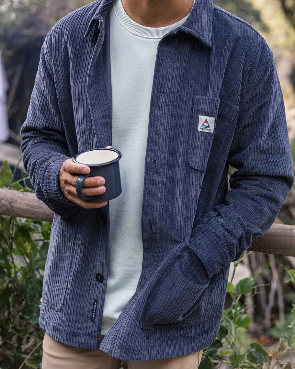 Passenger Shirts|Overshirts>Balsa Cord Overshirt Charcoal