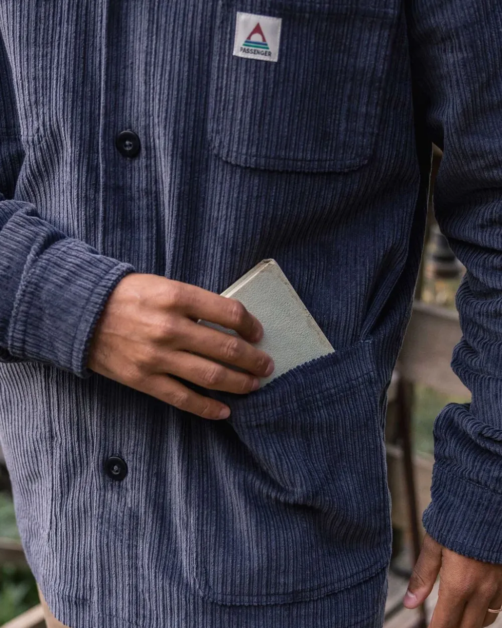Passenger Shirts|Overshirts>Balsa Cord Overshirt Charcoal