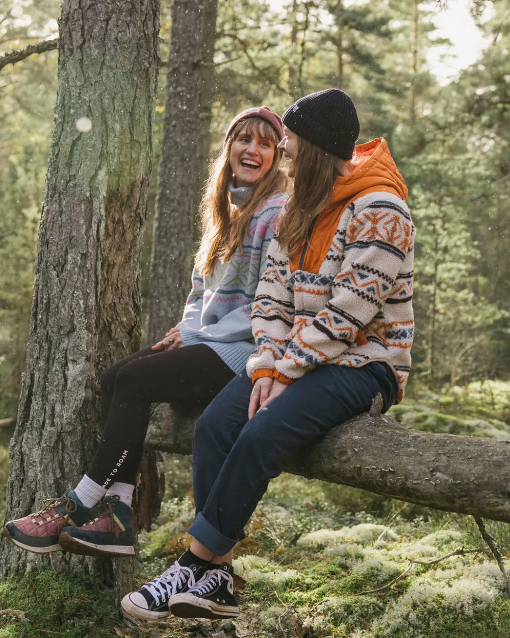 Passenger Fleece|Fleece>Beaumont Recycled Sherpa Hooded Fleece Homespun Stripe Sunrise Orange