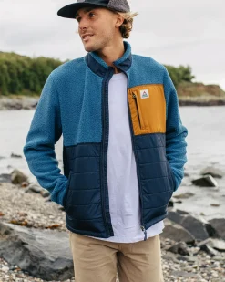 Floris van Bommel Fleece|Fleece>Born Explorer Recycled Polar-Lined Sherpa Fleece Blue Steel