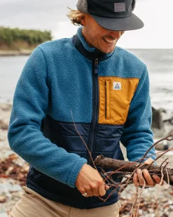 Floris van Bommel Fleece|Fleece>Born Explorer Recycled Polar-Lined Sherpa Fleece Blue Steel