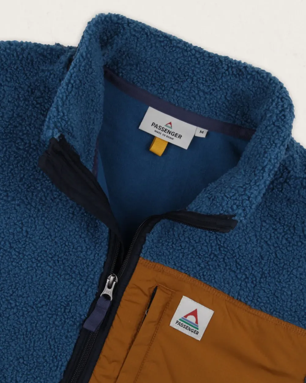 Floris van Bommel Fleece|Fleece>Born Explorer Recycled Polar-Lined Sherpa Fleece Blue Steel