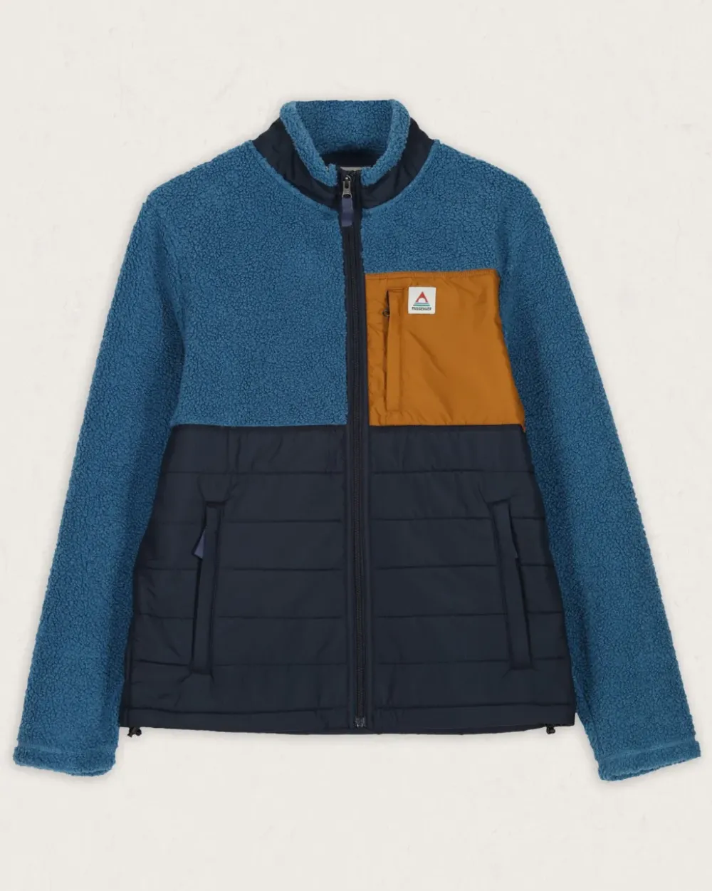 Floris van Bommel Fleece|Fleece>Born Explorer Recycled Polar-Lined Sherpa Fleece Blue Steel