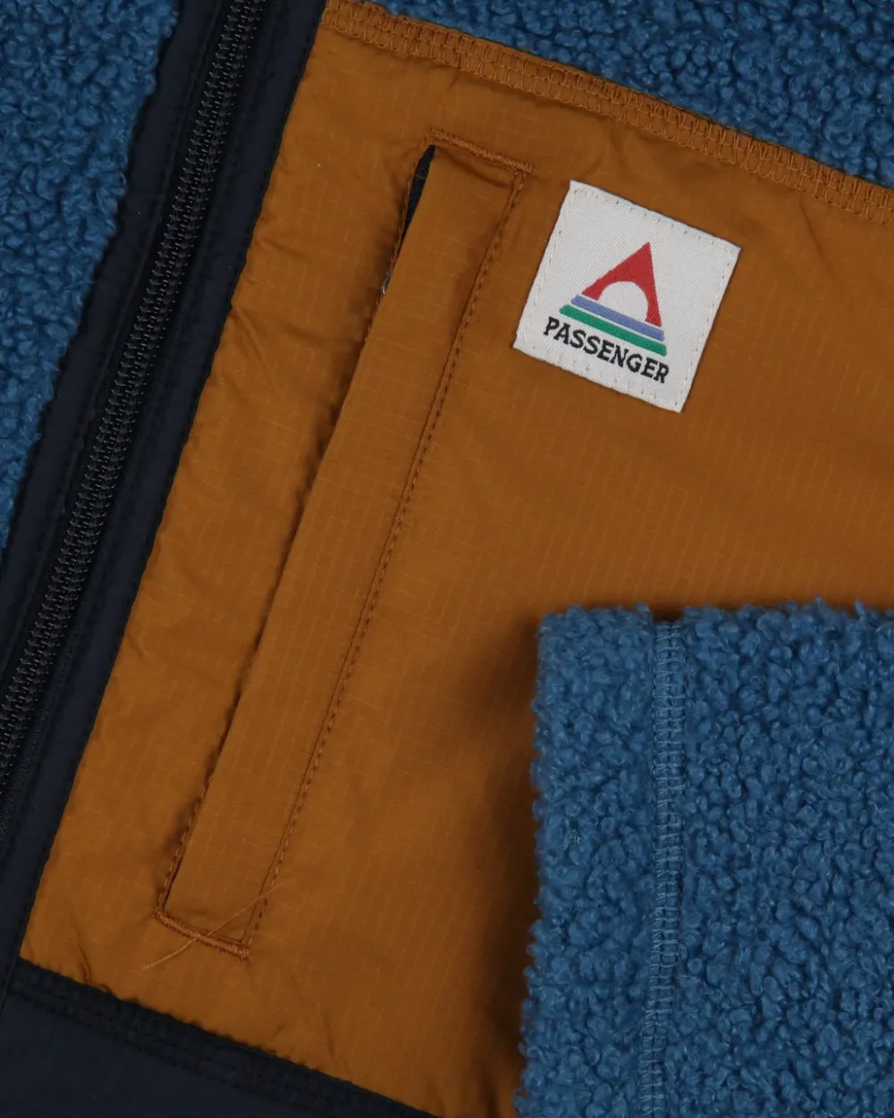 Floris van Bommel Fleece|Fleece>Born Explorer Recycled Polar-Lined Sherpa Fleece Blue Steel