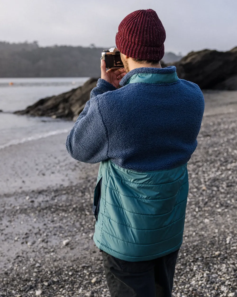 Floris van Bommel Fleece|Fleece>Born Explorer Recycled Polar-Lined Sherpa Fleece Dark Denim