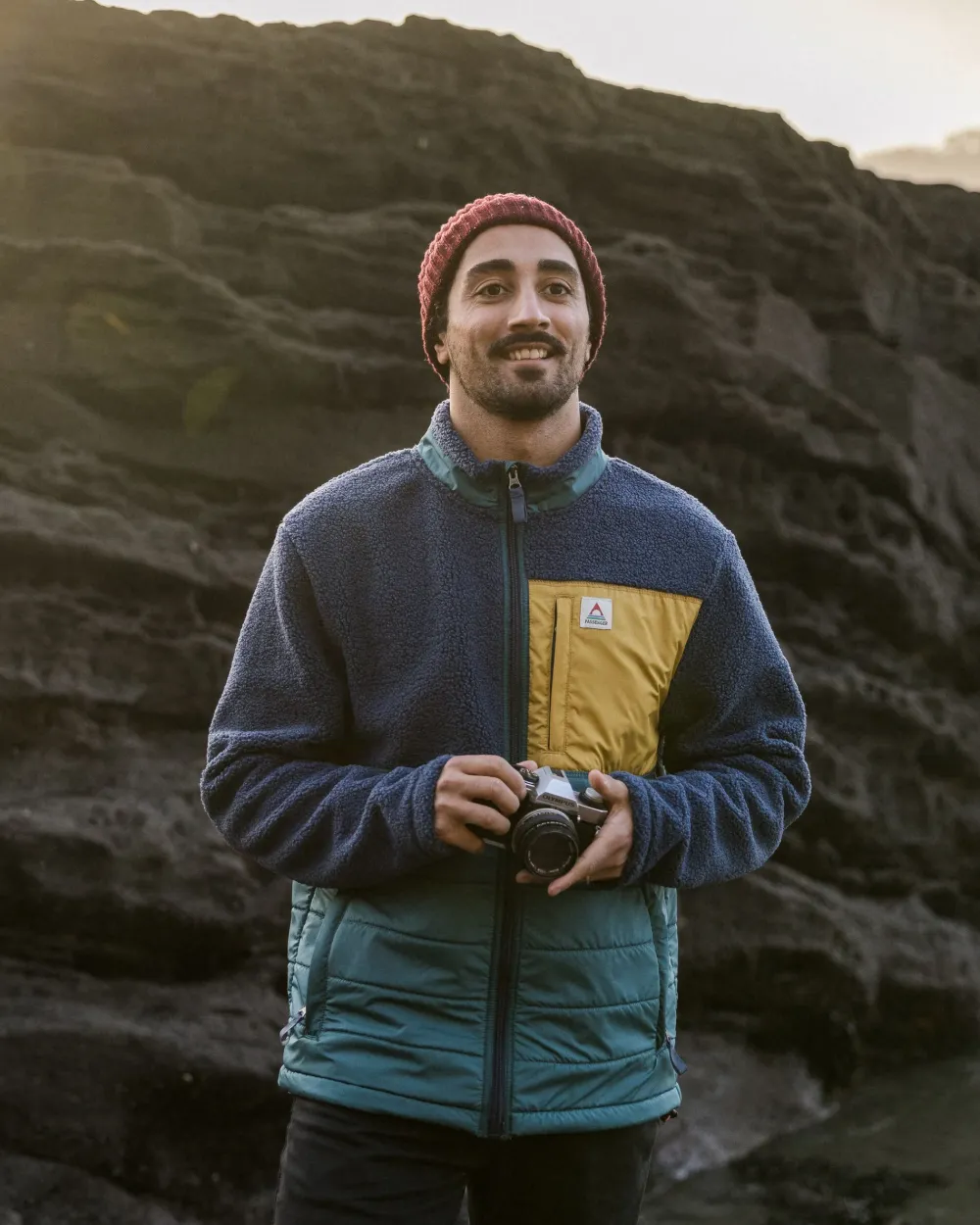 Floris van Bommel Fleece|Fleece>Born Explorer Recycled Polar-Lined Sherpa Fleece Dark Denim