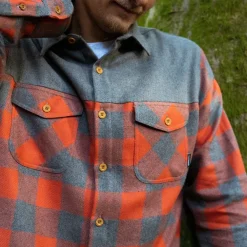 Passenger Shirts|Men's Outlet>Bozeman Shirt Buffalo Check Orange