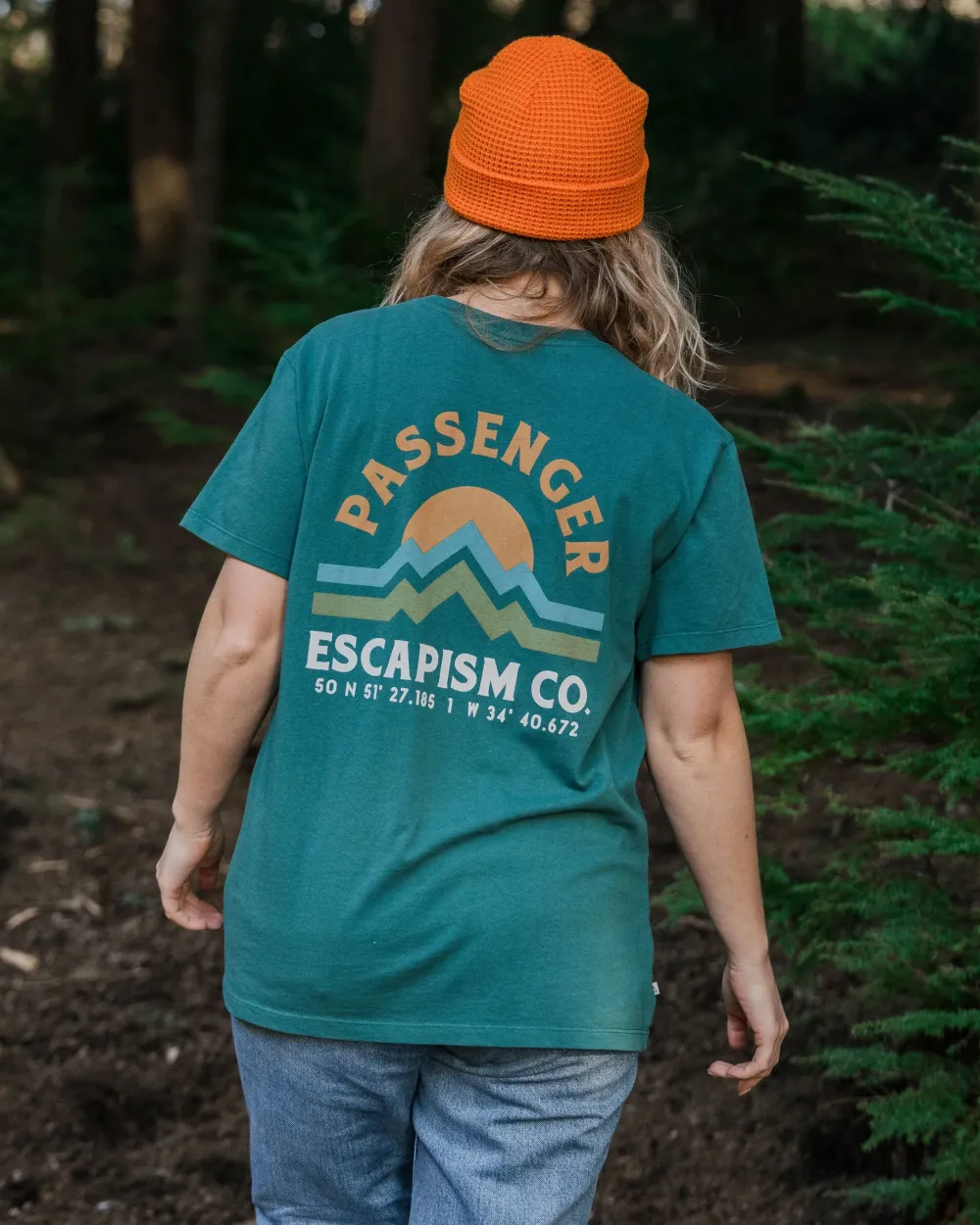 Passenger Tops & T-Shirts|Winter Road Trip Essentials>Breathe Recycled Cotton Oversized T-Shirt Mediterranean