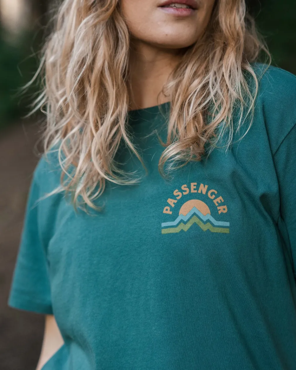 Passenger Tops & T-Shirts|Winter Road Trip Essentials>Breathe Recycled Cotton Oversized T-Shirt Mediterranean