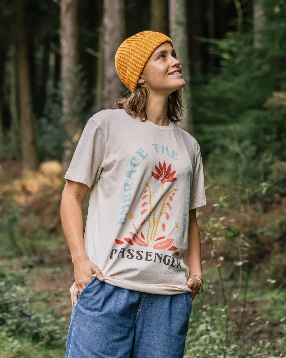 Passenger Tops & T-Shirts|Women's Outlet>Bud Recycled Cotton Oversized T-Shirt Milky Marl
