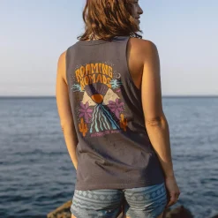 Passenger Tops & T-Shirts|Tank Tops>Cactus Recycled Cotton Tank Top Faded Black