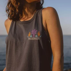 Passenger Tops & T-Shirts|Tank Tops>Cactus Recycled Cotton Tank Top Faded Black