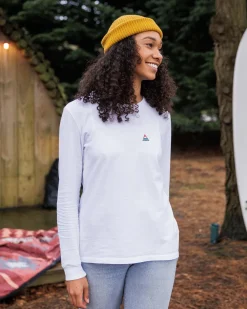 Passenger Tops & T-Shirts>Classic Recycled Cotton LS T-Shirt White