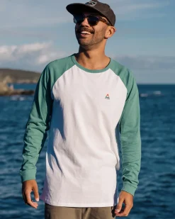 Passenger T-Shirts & Tank Tops|Men's Outlet>Classic Recycled Cotton Raglan LS T-Shirt Deep Sea