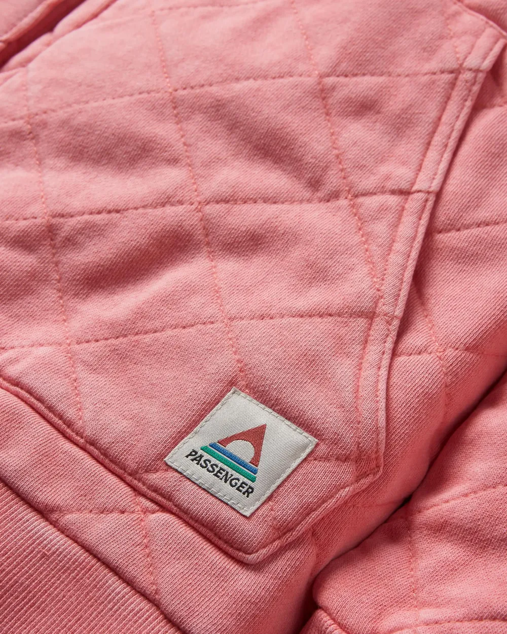 Passenger Hoodies & Sweatshirts|Activewear>Clementine Recycled Quilted Popper Up Hoodie Shell Pink