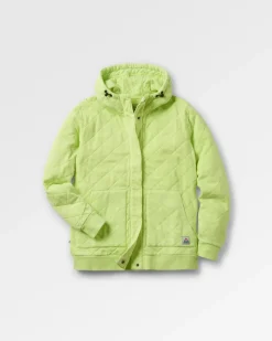 Passenger Hoodies & Sweatshirts>Clementine Recycled Quilted Popper Up Hoodie Lime Juice
