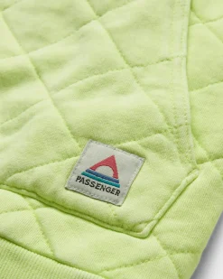 Passenger Hoodies & Sweatshirts>Clementine Recycled Quilted Popper Up Hoodie Lime Juice