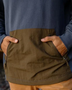 Passenger Hoodies & Sweatshirts|Men's Outlet>Cliff Recycled Cotton Hoodie Dark Denim