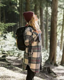 Passenger Shirts|Fleece>Cloudy Recycled Deep-Pile Sherpa Fleece Shirt Dark Denim Check