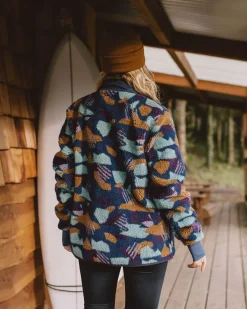 Passenger Fleece|Fleece>Clover Recycled Deep-Pile Sherpa Fleece Deep Blue Camo Pattern