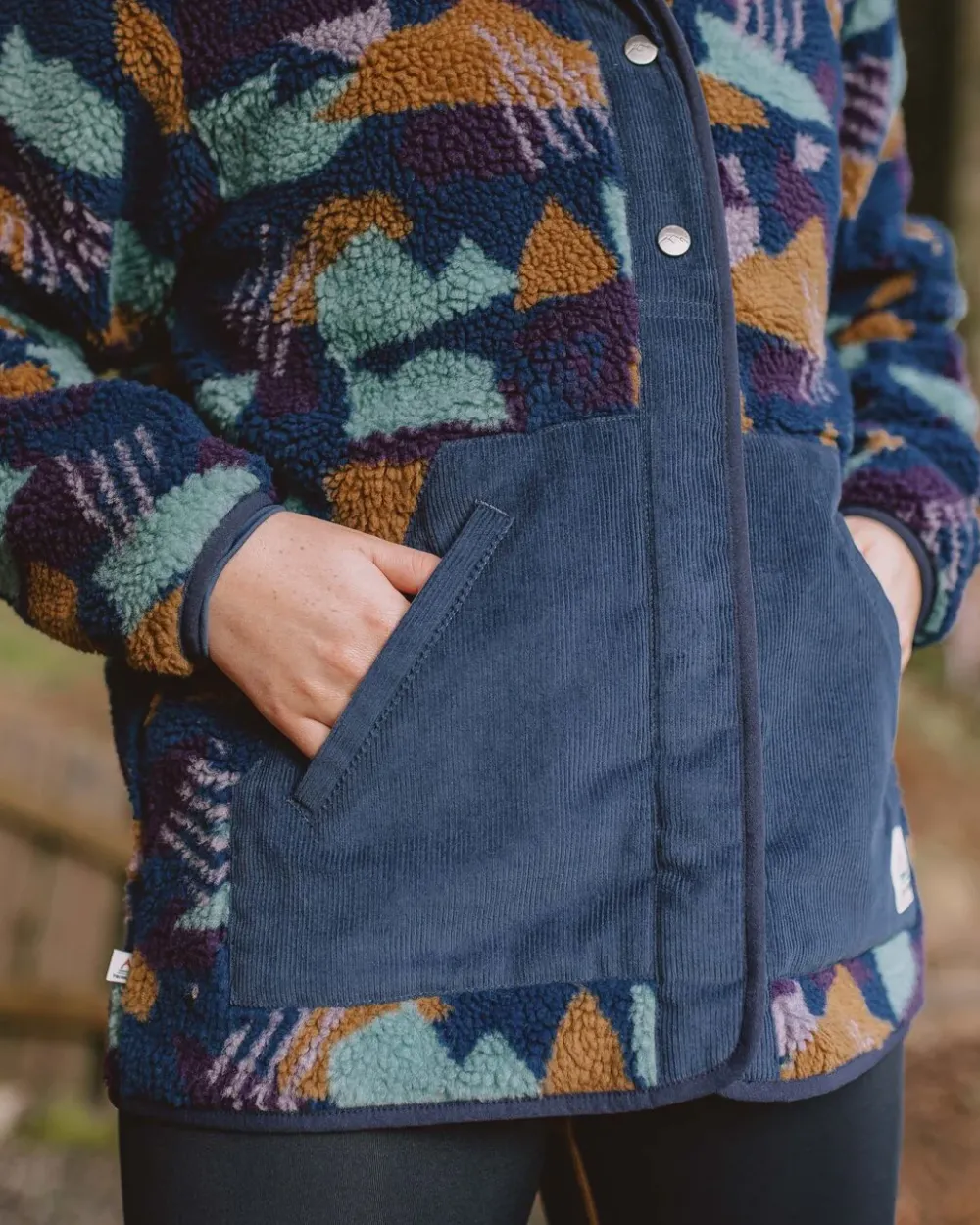 Passenger Fleece|Fleece>Clover Recycled Deep-Pile Sherpa Fleece Deep Blue Camo Pattern