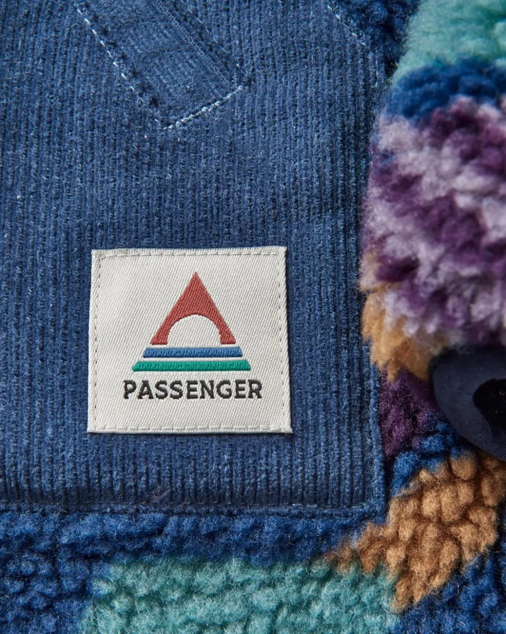Passenger Fleece|Fleece>Clover Recycled Deep-Pile Sherpa Fleece Deep Blue Camo Pattern