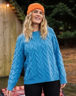 Passenger Knitwear|Women's Outlet>Comfort Organic Knitted Jumper Atlantic Blue