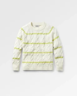 Passenger Knitwear|Winter Road Trip Essentials>Comfort Stripe Organic Knitted Jumper Lime Stripe