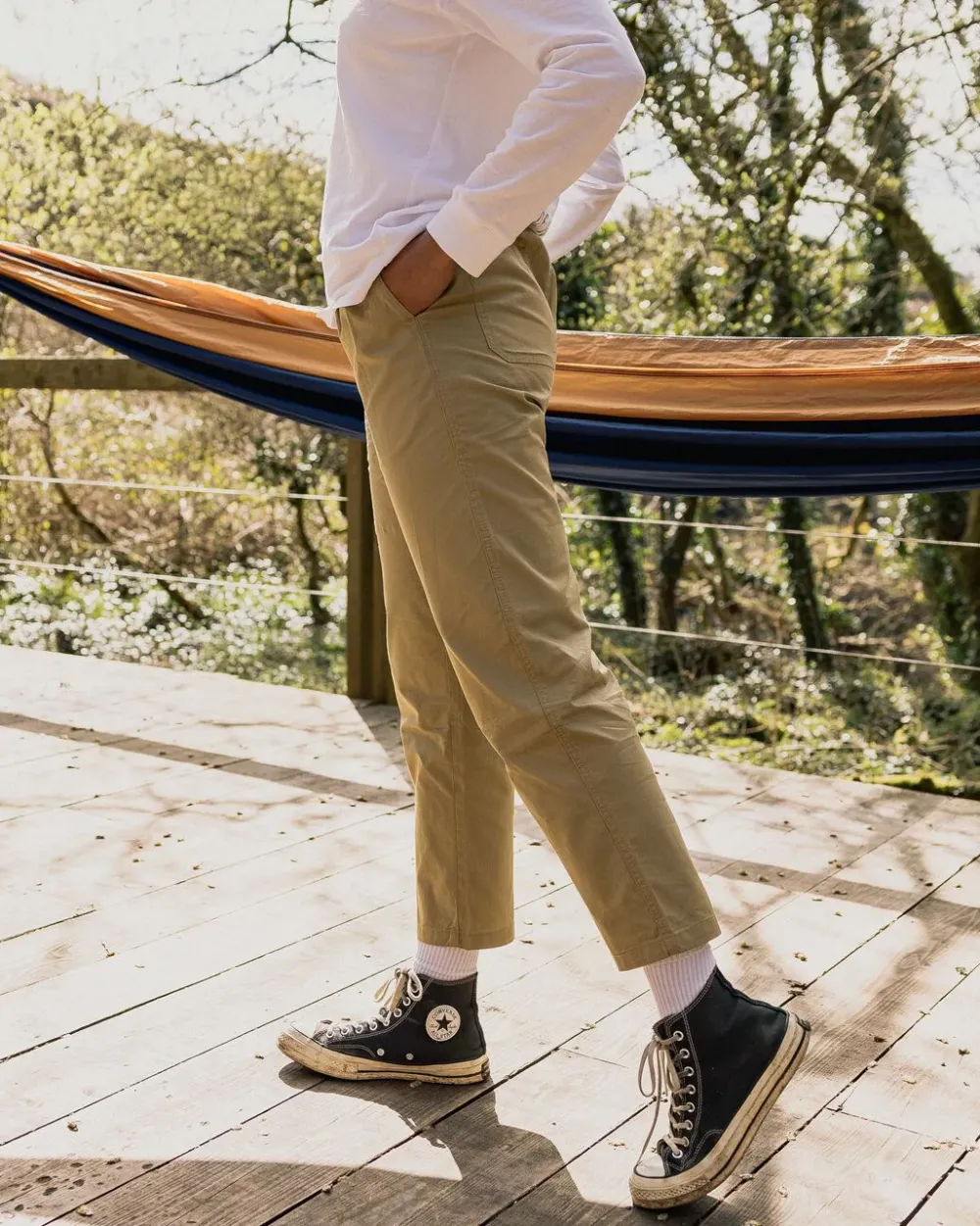 Passenger Dungarees & Pants>Compass Elasticated Waist Pants Biscuit