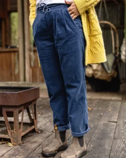 Passenger Dungarees & Pants|Best Sellers>Compass Recycled Corduroy Pants Dark Denim