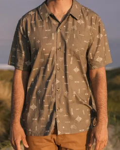 Passenger Shirts|Men's Outlet>Cove Organic Cotton Short Sleeve Shirt Olive Made To Roam