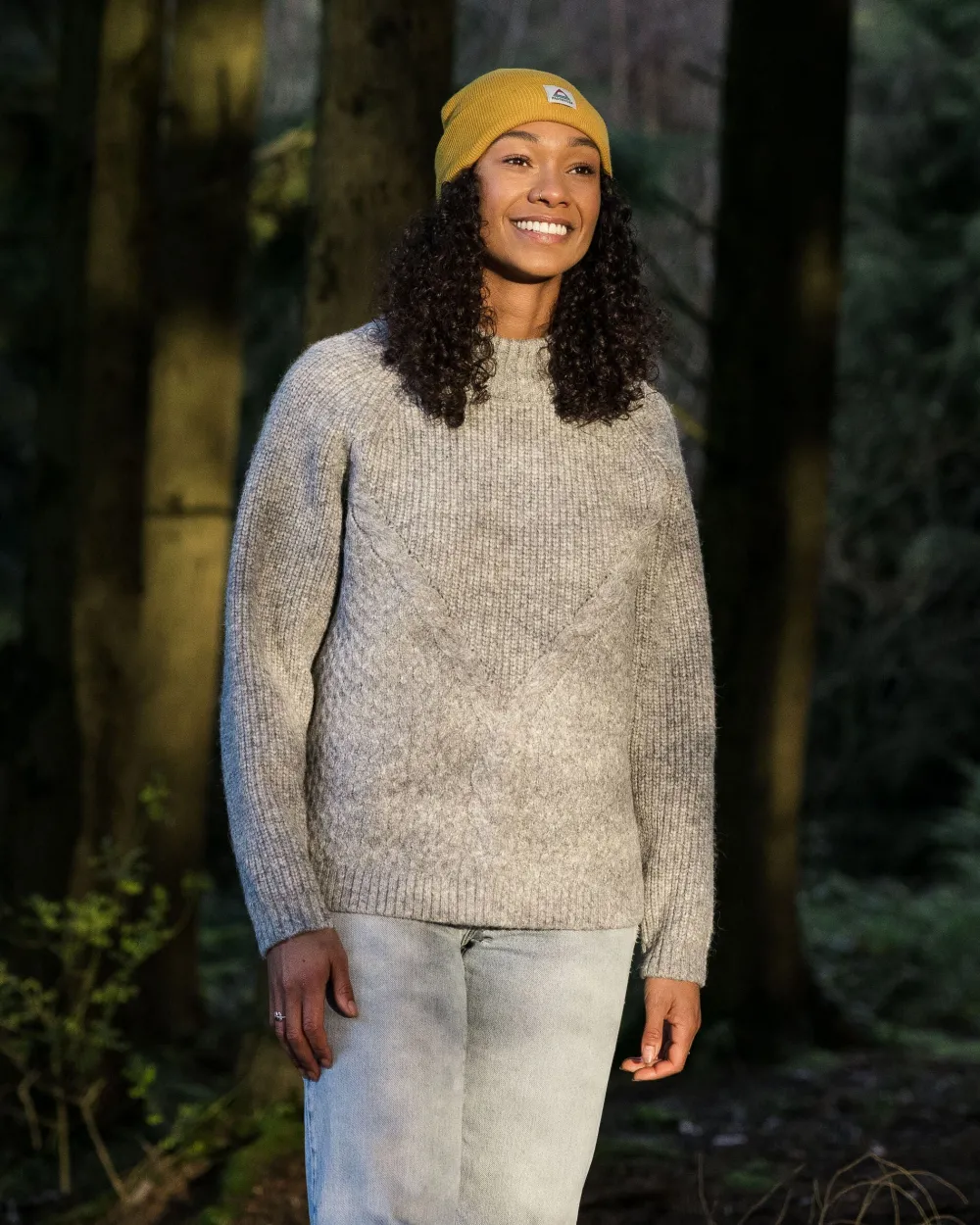 Passenger Knitwear|Women's Outlet>Cozy Cable Recycled Knitted Jumper Grey Marl