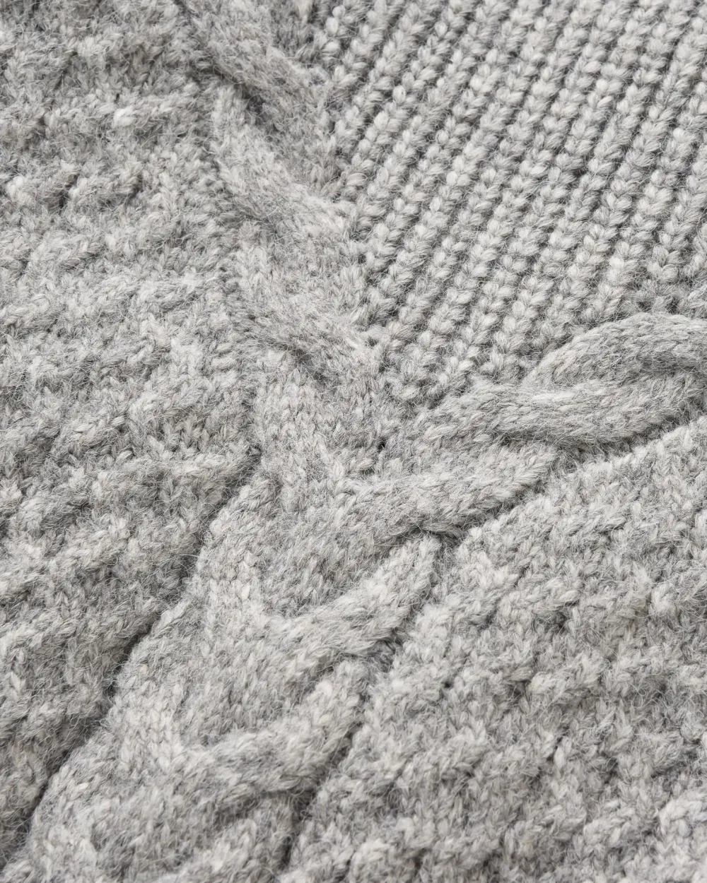 Passenger Knitwear|Women's Outlet>Cozy Cable Recycled Knitted Jumper Grey Marl