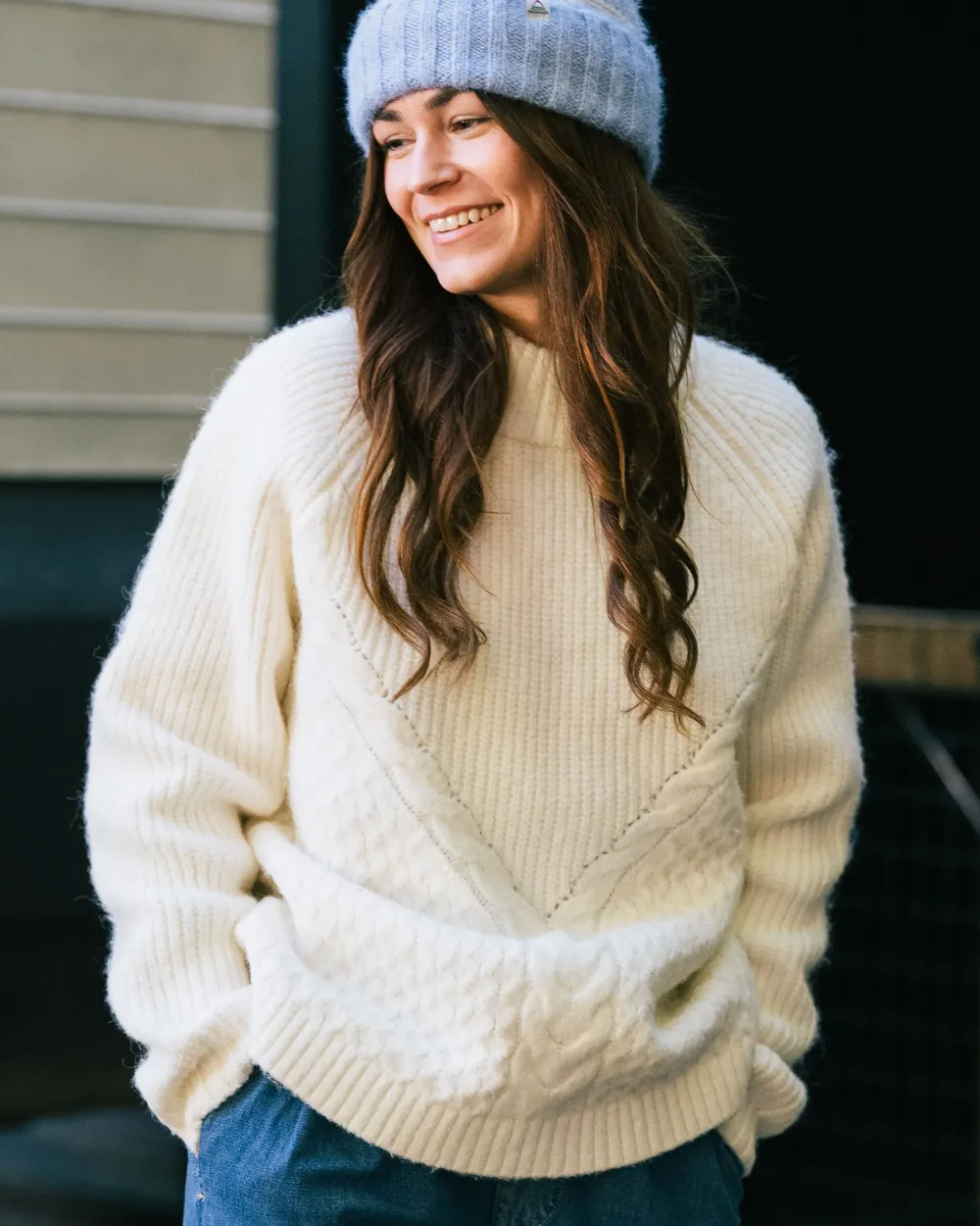 Passenger Knitwear|Women's Outlet>Cozy Cable Recycled Knitted Jumper Off White