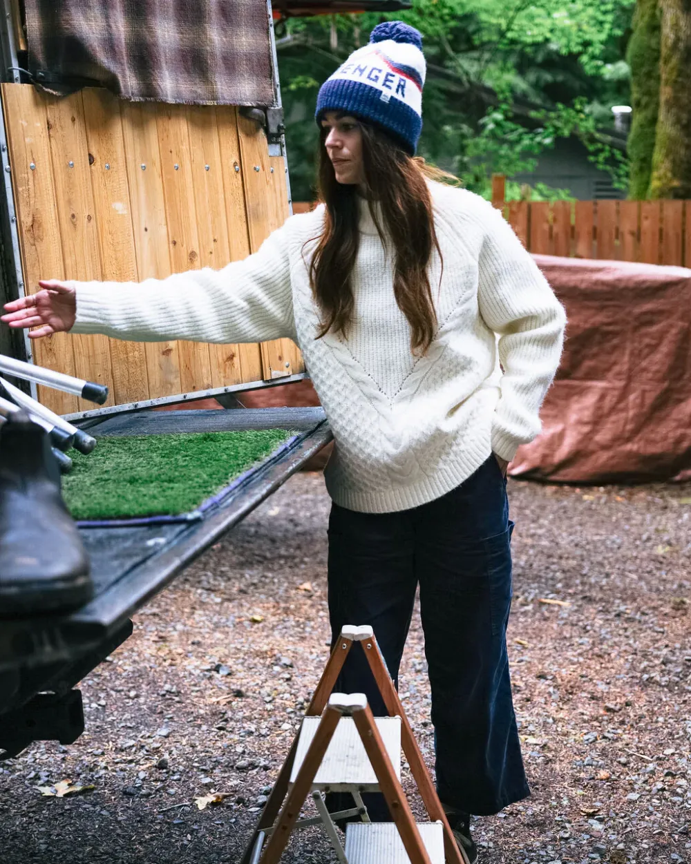 Passenger Knitwear|Women's Outlet>Cozy Cable Recycled Knitted Jumper Off White