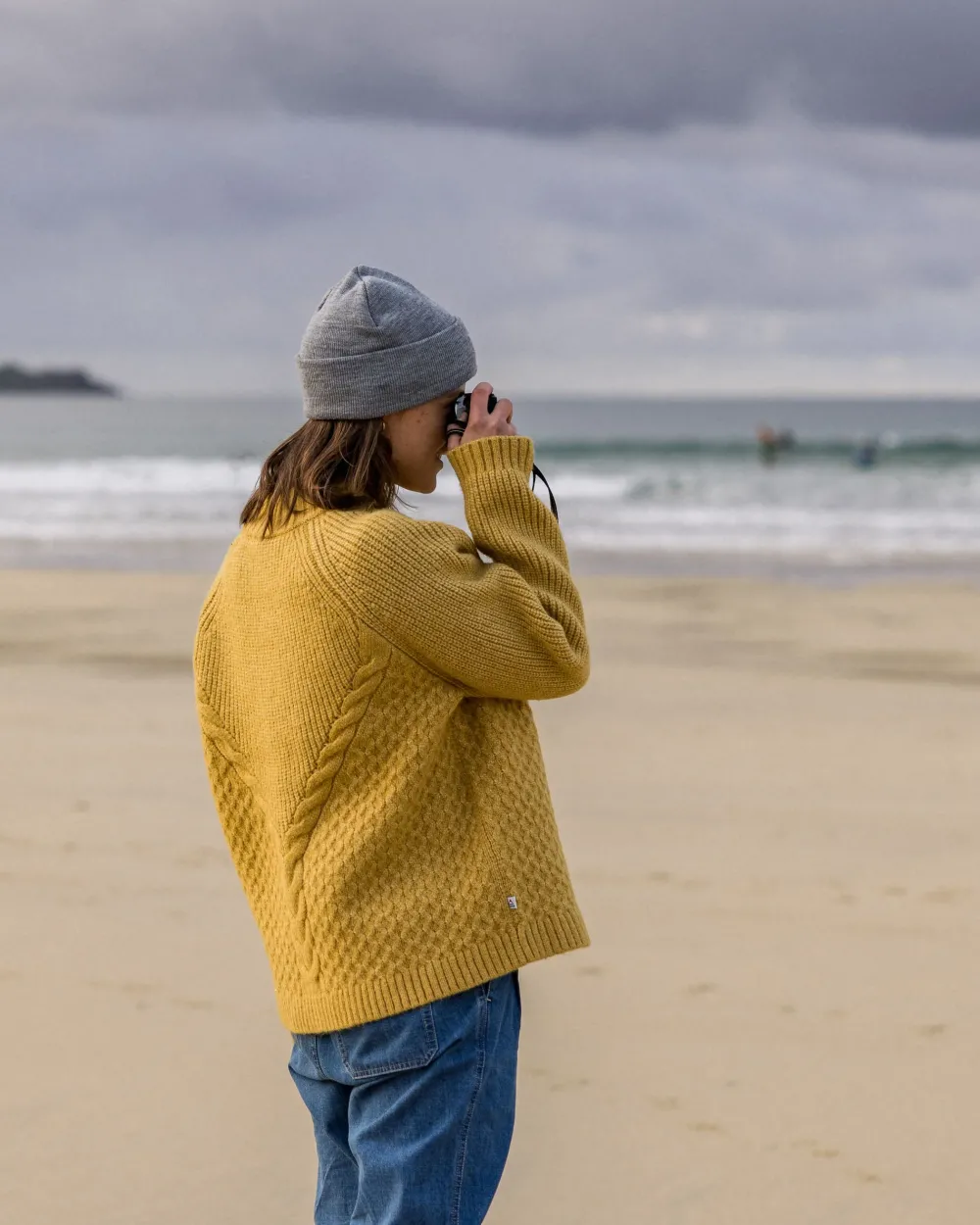 Passenger Knitwear|Women's Outlet>Cozy Cable Recycled Knitted Jumper Mustard Gold