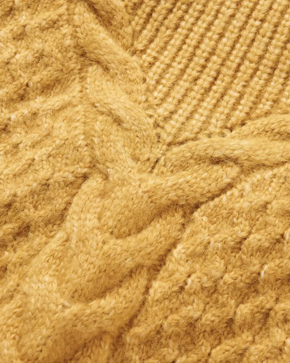 Passenger Knitwear|Women's Outlet>Cozy Cable Recycled Knitted Jumper Mustard Gold