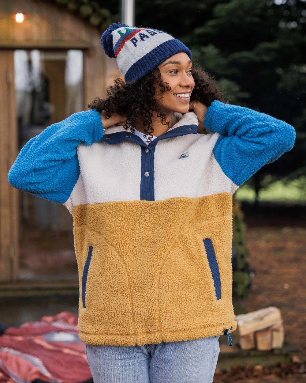 Passenger Fleece|Fleece>Create Recycled Deep-Pile Sherpa Fleece Mustard Gold