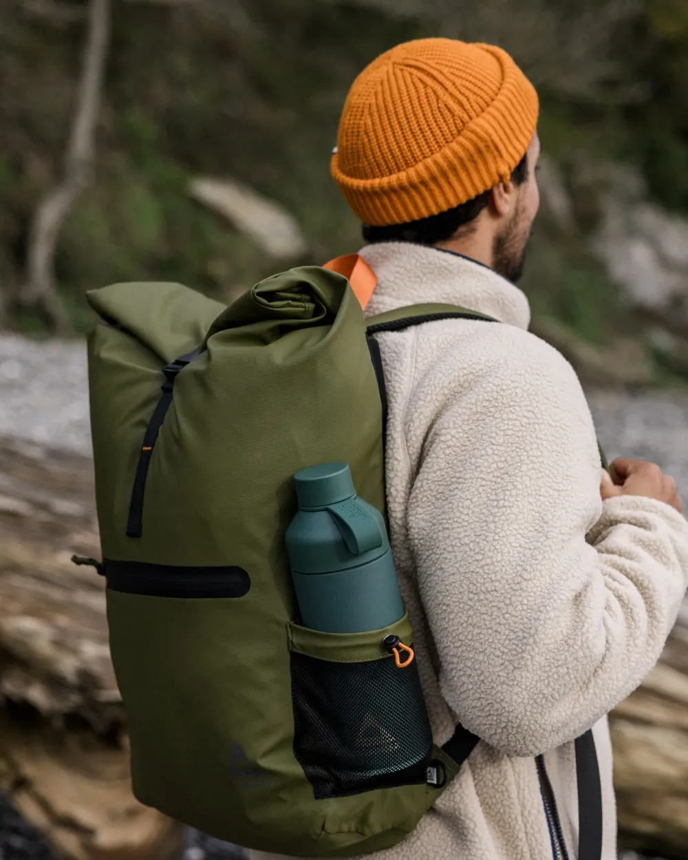 Floris van Bommel Backpacks & Bags|Backpacks & Bags>Crossing Roll Top Backpack True Black/ Khaki