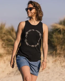 Passenger Tank Tops|Women's Outlet>Daisy Chain Recycled Cotton Tank Top Black