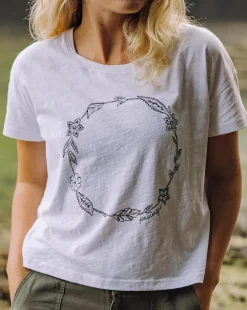 Passenger Tops & T-Shirts|Women's Outlet>Daisy Chain Recycled Cotton T-Shirt White