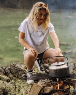 Passenger Tops & T-Shirts|Women's Outlet>Daisy Chain Recycled Cotton T-Shirt White