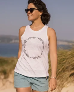 Passenger Tank Tops|Women's Outlet>Daisy Chain Recycled Cotton Tank Top White