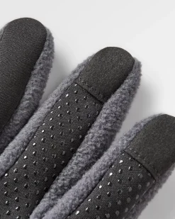 Floris van Bommel Accessories|Gloves>Daytrip Recycled Polar Fleece Touch Screen Gloves Charcoal